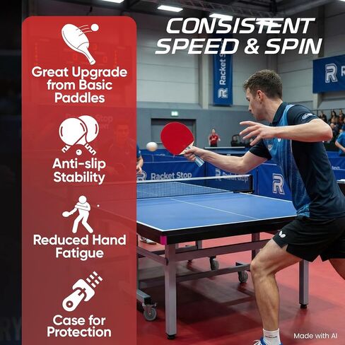 مجموعة مضارب تنس الطاولة فيلوسيتي - مضارب بينج بونج مع مطاط معتمد من ITTF، نظام شبكي قابل للسحب، كرات 3 نجوم وحقيبة حمل للألعاب الداخلية والخارجية واللعب أثناء السفر in Kuwait