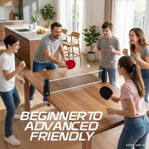 مجموعة مضارب تنس الطاولة فيلوسيتي - مضارب بينج بونج مع مطاط معتمد من ITTF، نظام شبكي قابل للسحب، كرات 3 نجوم وحقيبة حمل للألعاب الداخلية والخارجية واللعب أثناء السفر in Kuwait