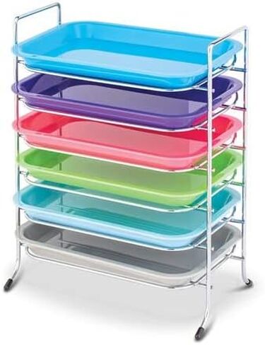 Dental Stainless Steel Medical Instrument Mini Tray Rack Chrome for Size F Tray, 6 Holder Trays (300TRF) in Kuwait
