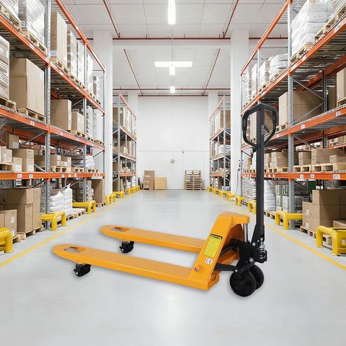 شاحنة رافعة البليت APOLLOLIFT، سعة 5500 رطل، 21 بوصة عرض × 48 بوصة طول، شوكة يدوية قياسية لشاحنة البليت للمستودعات - عجلات من النايلون in Kuwait