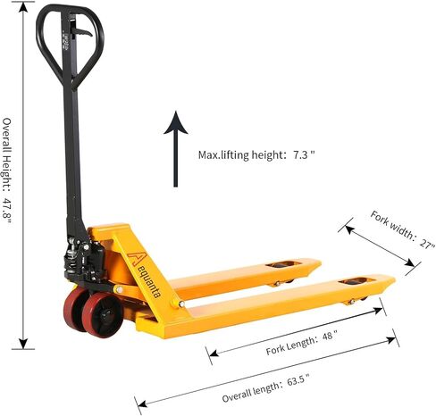 Manual Pallet Jack 5500 lbs Capacity, 21" x 48" Narrow Forks, Heavy Duty Hand Pallet Truck with Durable Nylon Wheels, Industrial Warehouse Skid Mover in Kuwait