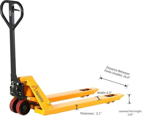 Manual Pallet Jack 5500 lbs Capacity, 21" x 48" Narrow Forks, Heavy Duty Hand Pallet Truck with Durable Nylon Wheels, Industrial Warehouse Skid Mover in Kuwait