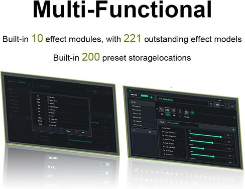 AME-200 Guitar Multi Effects Processor with Amp Modelling, Reverb, Delay, Looper, Drum Machine, 4 Footswitches, Expression Pedal, USB OTG Recording, MNRS GNR & GIR Loader in Kuwait