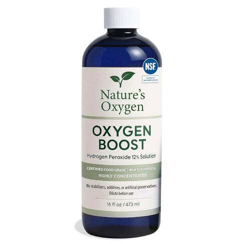 Nature�s Oxygen Food Grade Hydrogen Peroxide 12% Solution, 16 fl oz Pint Bottle, No Added Stabilizers, Highly Concentrated, Made in USA in Kuwait