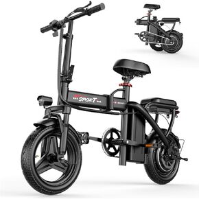 Electric Bike for Adults Teens, 800/1200W Peak Folding Ebike, 22/25MPH & 30/45 Miles Range, 14" Commuting Ebike with Dual Suspension & Dual Brake, 3-Speed Modes, Portable Electric Mini Bike in Saudi Arabia