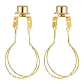 2 Pcs Lamp Shade Adapter, Lamp Shade Light Bulb Clip Adapter Gold Clip on Lamps Shades Holder Includes Finial and Lampshade Levellers for Replacement in Kuwait