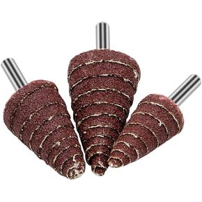 Sandpaper Tapered Cone Grinding Head Set 80 Grit 6mm Shank for Wood Plastic Metal Polishing and Sanding(16mm) in Kuwait