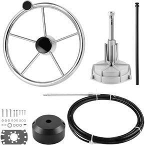Boat Steering Control Cable, 17ft Cable Outboard Steering Kit 3/4" Standard Tapered Shaft, Marine Steering System for Yachts and Other Watercraft in Kuwait