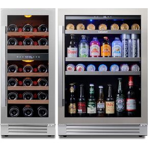 Ca'Lefort 24 Inch Beverage Refrigerator - 180 Cans Drink Fridge With Glass Door, 34-54℉ Beverage Fridge Under Counter/Built-In/Freestanding, 3 LED Beer Soda Beverage Cooler for Home Office Kitchen in Kuwait