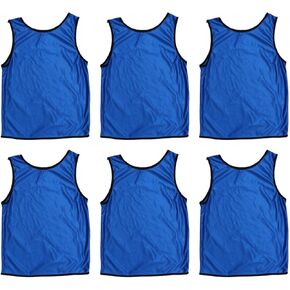 6pcs Lightweight Polyester Summer Vests for Boys Students, Easy to Dry Bright Blue Sleeveless Sports Training Jerseys for Events and Group Activities in Saudi Arabia