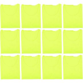 Cryfokt Children Football Training Vest, 12PCS Fluorescent Green Breathable Nylon Mesh Soccer Jersey, Sports Vest with Quick Dry Lightweight Design for Soccer Basketball Running in Saudi Arabia