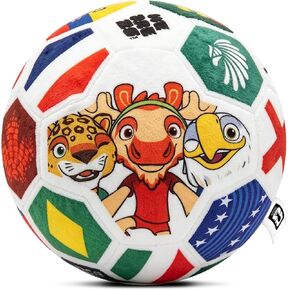 كرة القدم من القطيفة لكأس العالم لكرة القدم 2026 من ميسوكا للأطفال - وسادة رسمية من القطيفة لكرة القدم مقاس 11.8 بوصة مع تصميم الكأس - حيوان محشو لكرة القدم الناعمة لديكور الغرفة، بضائع كأس العالم 2026 in Kuwait