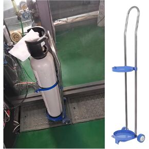 Oxygen Cylinder Rack,Mobile Cylinder Cart with 2 Silent Wheels, Adjustable 31.5-43.3in Gas Cylinder Rack, Durable Steel Ring, 10-20L Hospital Organizer Shelf for Gas Cylinders in Kuwait