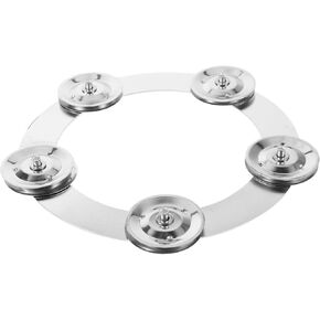 INOOMP Professional Metal Drum Cymbal Tambourine for Drum Set with Silver Finish and Excellent Sound Quality for Practice and Performances in Saudi Arabia