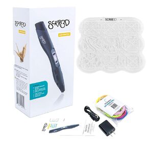 SCRIB3D Advanced 3D Printing Pen Bundle with Silicone 3D Pen Mat – Includes 20 Feet of Filament, Stencil Book & Project Guide, Flexible Heat-Resistant Drawing Pad for Practice in Kuwait