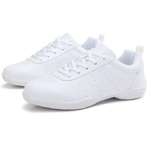 Girls Women White Cheerleading Shoes Low Top Lightweight Breathable Cheer Sneakers for Youth Adult Competition Training Dance Tennis Walking Shoes in Kuwait