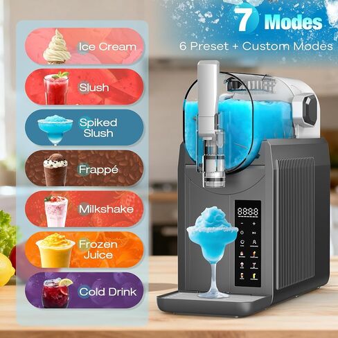 No Ice Needed Slushie Machine, 92oz Large Capacity Margarita & Frozen Drink Maker, 6 Preset Programs LED Touch Control, Self-Cleaning for Home Commercial Smoothies Frappés Milkshakes in Kuwait