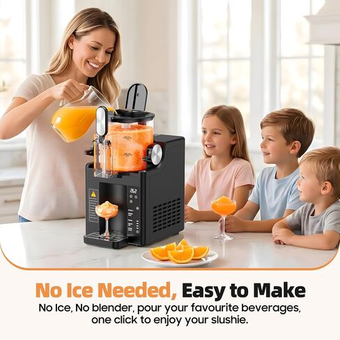 آلة Slushie للمنزل، 67 أونصة لا تحتاج إلى ثلج، آلة المشروبات المجمدة وصانعة الآيس كريم الناعمة، 6 إعدادات مسبقة مع التنظيف التلقائي لسلاشي، المارجريتا والمزيد. أسود in Kuwait