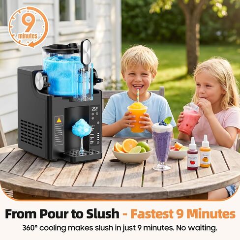 آلة Slushie للمنزل، 67 أونصة لا تحتاج إلى ثلج، آلة المشروبات المجمدة وصانعة الآيس كريم الناعمة، 6 إعدادات مسبقة مع التنظيف التلقائي لسلاشي، المارجريتا والمزيد. أسود in Kuwait