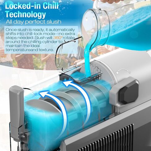 No Ice Needed Slushie Machine, 92oz Large Capacity Margarita & Frozen Drink Maker, 6 Preset Programs LED Touch Control, Self-Cleaning for Home Commercial Smoothies Frappés Milkshakes in Kuwait