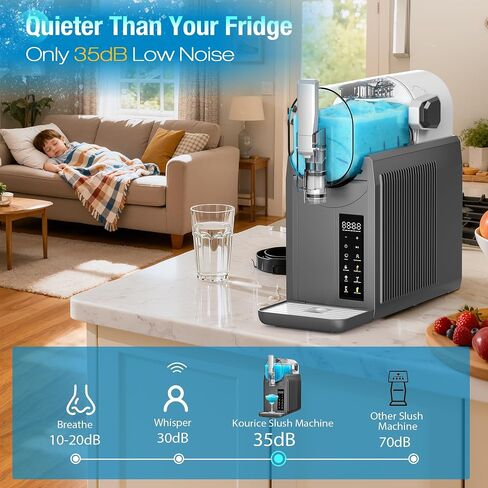 No Ice Needed Slushie Machine, 92oz Large Capacity Margarita & Frozen Drink Maker, 6 Preset Programs LED Touch Control, Self-Cleaning for Home Commercial Smoothies Frappés Milkshakes in Kuwait