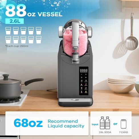 No Ice Needed Slushie Machine, 92oz Large Capacity Margarita & Frozen Drink Maker, 6 Preset Programs LED Touch Control, Self-Cleaning for Home Commercial Smoothies Frappés Milkshakes in Kuwait