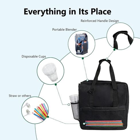 VIBOFROST Slushie Machine Storage Bag Frozen Drink Maker, Dust-proof, Easy to Carry, Perfect for Outdoor Gathering,Side-Opening Design for Ninja Slushie Accessories Black-gray in Kuwait