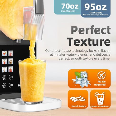 Max 95oz Slushie Machine with 6 Smart Presets, No Ice Needed Frozen Drink Maker for Home, Quick 30-Min Freeze for Slush, Margaritas, Smoothies, Ice Cream & More, Large Capacity Party Slushy Maker in Kuwait
