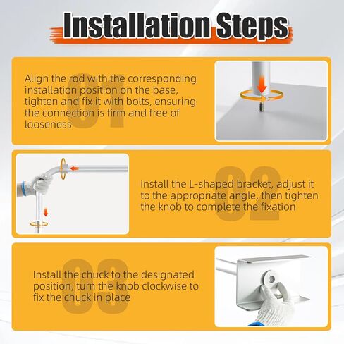 Heavy-Duty Metal Needlepoint Stand, Adjustable & Rotatable, Side Clamp Included, Fits Lowery & Q-Snap Frames in Kuwait