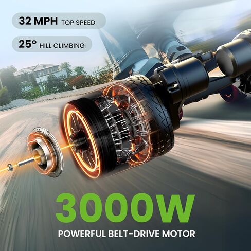 isinwheel V10 Electric Skateboard with Remote, 3000W Belt Drive Motor, 32 MPH Top Speed, 28 Miles Range Electric Skateboards for Adults & Teens, LED Ambient Light, IP54 Off-Road Electric Longboard in Kuwait