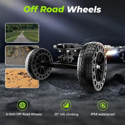 isinwheel V10 Electric Skateboard with Remote, 3000W Belt Drive Motor, 32 MPH Top Speed, 28 Miles Range Electric Skateboards for Adults & Teens, LED Ambient Light, IP54 Off-Road Electric Longboard in Kuwait