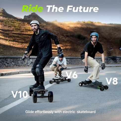isinwheel V10 Electric Skateboard with Remote, 3000W Belt Drive Motor, 32 MPH Top Speed, 28 Miles Range Electric Skateboards for Adults & Teens, LED Ambient Light, IP54 Off-Road Electric Longboard in Kuwait