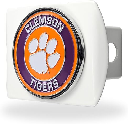 University of Miami Hurricanes White Metal Hitch Cover with 3D Colored Team Logo by FANMATS - Round Molded Design – Easy Installation on Truck, SUV, Car - Ideal Gift for NCAA College Fan/Student in Kuwait