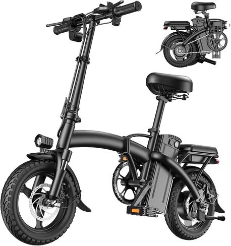 Folding Electric Bike: 1000W Peak, 48V 10Ah, 14" E-Bike | 1000W Peak, 48V 10Ah 480Wh, 45Mi PAS, UL2849, in Saudi Arabia