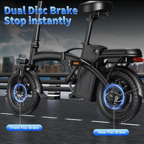 Folding Electric Bike: 1000W Peak, 48V 10Ah, 14" E-Bike | 1000W Peak, 48V 10Ah 480Wh, 45Mi PAS, UL2849, in Saudi Arabia