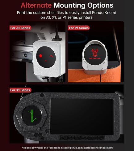 BIGTREETECH Panda KNOMI ONLY for Bambu-Lab P1/X1/A1 All Series, Supports Custom Shells (Printed By Yourself), UI Colors, and GIFS, Ultra-Wide Field of View and High-Definition Display in Kuwait