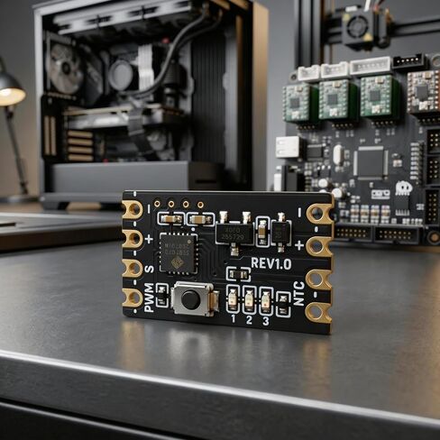 Delinx 2-Pack Ultra-Mini 36W 5V 12V 4-Pin PWM Fan جهاز التحكم في درجة الحرارة | 343 وضعًا قابلاً للبرمجة، منظم سرعة المروحة الذكية DC لحافظة الكمبيوتر الشخصي، خزانة AV، طابعة ثلاثية الأبعاد، مشروع تبريد DIY للمساحة الصغيرة in Kuwait