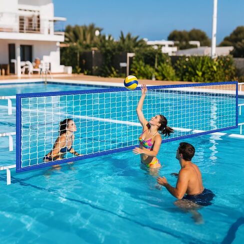 15x3FT Pool Volleyball Net for Inground Pools with 6 Metal Buckle Webbing Straps, 2026 Newly Upgraded Volley Ball Net for Outdoor Pool, Summer Pool Floaties Party Gift for Adults and Family(Net Only) in Kuwait