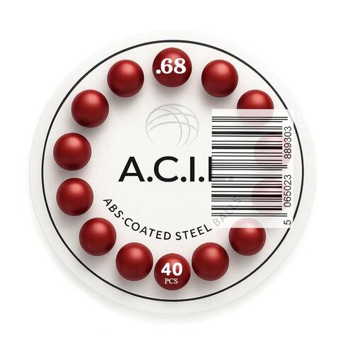 A.C.I.L. ABS-Coated Steel Balls, 17.25mm, Red, 10 grams Nylon-Steel .68, 40 Pieces in Kuwait