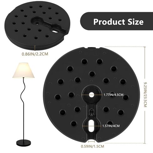 9.25 Inch Plastic Lamp Base Weight Round Floor Heavy Weighted Lamp Base Replacement Only, Anti-Tip Stable Stand Fits Most Standard Poles,4.41 lbs in Kuwait