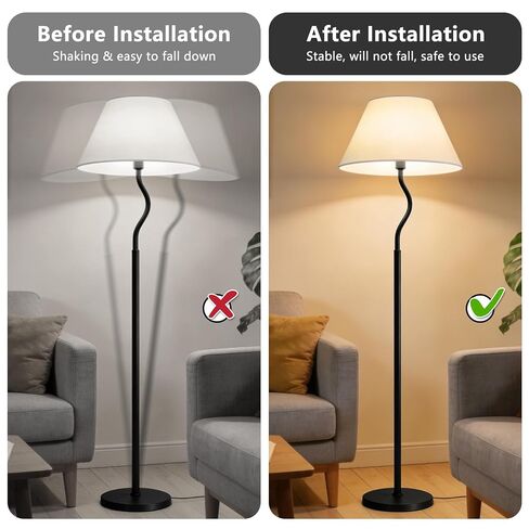 9.25 Inch Plastic Lamp Base Weight Round Floor Heavy Weighted Lamp Base Replacement Only, Anti-Tip Stable Stand Fits Most Standard Poles,4.41 lbs in Kuwait