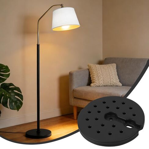 9.25 Inch Plastic Lamp Base Weight Round Floor Heavy Weighted Lamp Base Replacement Only, Anti-Tip Stable Stand Fits Most Standard Poles,4.41 lbs in Kuwait
