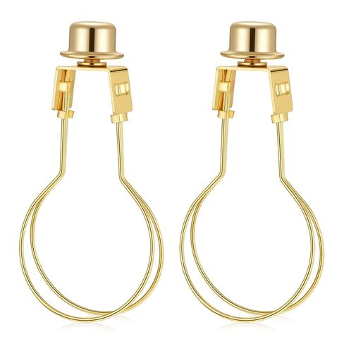 2 Pcs Lamp Shade Adapter, Lamp Shade Light Bulb Clip Adapter Gold Clip on Lamps Shades Holder Includes Finial and Lampshade Levellers for Replacement in Kuwait