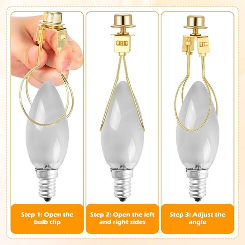 2 Pcs Lamp Shade Adapter, Lamp Shade Light Bulb Clip Adapter Gold Clip on Lamps Shades Holder Includes Finial and Lampshade Levellers for Replacement in Kuwait