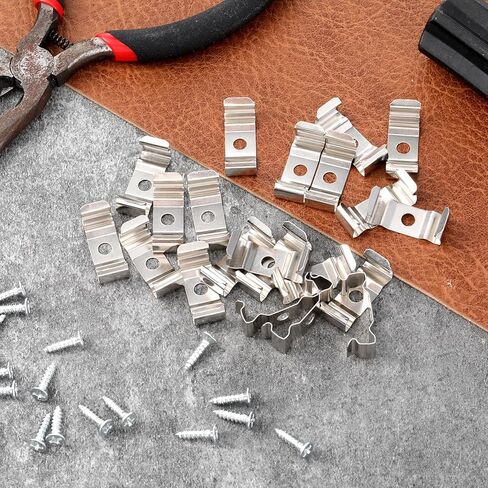 T8 Clips Bracket Hanger for Integrated Tube Light Fixture, 20 Pcs Fluorescent Tube Light Fixture Holder Clamps with Screws for T8 Led Fluorescent Bulbs, Ceiling or Shop Lamp Fixtures Installation in Kuwait