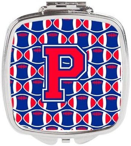 Letter P Football Harvard Crimson & Yale Blue Compact Mirror in Kuwait