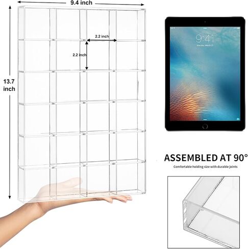 Large Clear Jewelry Organizer Display Tray, Storage Case for Rings, Earrings, Necklaces, Acrylic Drawer Organizer Trays (24 Grids) in Kuwait