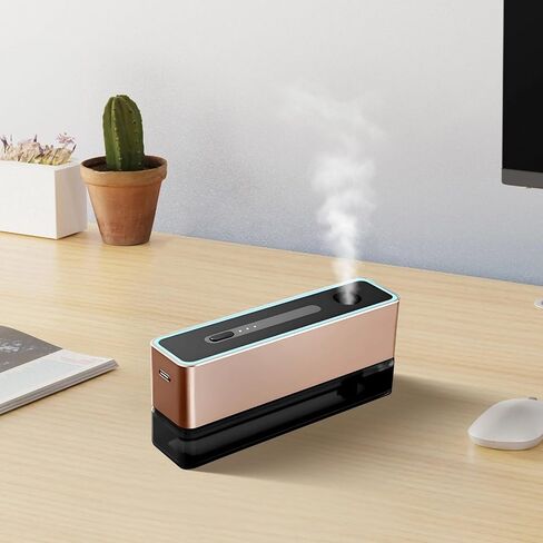 Essential Oil Nebulizer 0.5 L, USB Charging Desk Mini Aromatherapy Diffuser, Alloy Construction, Touch Control and LED Lighting, Three Modes for Home Office Hotel in Kuwait