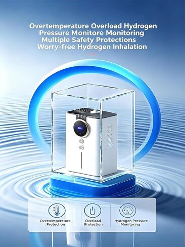 آلة استنشاق الهيدروجين، جهاز استنشاق الهيدروجين H2 عالي النقاء بنسبة 99.99%، تقنية SPE/PEM، جهاز استنشاق معدل تدفق قابل للتعديل 600 مل/الدقيقة، جهاز هادئ مع مؤقت 6 ساعات، للمنزل والمكتب in Kuwait