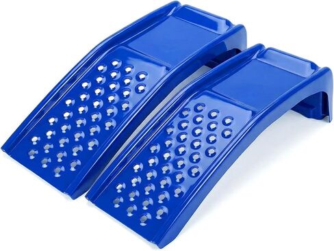 Heavy Duty Car Ramps for Oil Changes, 2 Pack Solid Steel Vehicle Ramps, 8,000 LBS Capacity Per Pair, 35" x 12" x 9.5", Auto Service Ramps, 9" Tire Track Width, Traction Hole Surface, Blue in Kuwait